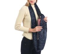 Pocket Scarf - Breathable Polyester Shawl, Zippered Fabric Protector, Anti Theft Neck Wrap Featuring Starry Sky Pattern | Thick Women Hidden Storage For Friends Students Adults Men Home Outdoor