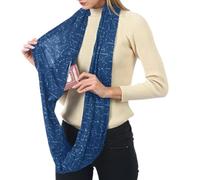 Pocket Scarf - Breathable Polyester Shawl, Zippered Fabric Protector, Anti Theft Neck Wrap Featuring Starry Sky Pattern | Thick Women Hidden Storage For Friends Students Adults Men Home Outdoor