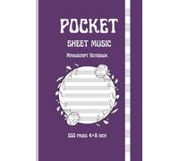 Pocket Sheet Music Manuscript Notebook - 100 Pages, 4x6 Inch Portable Staff Paper for Musicians: Compact Blank Music Staff Book for Songwriters, Composers, Students, and Music Lovers