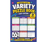 Pocket Size Variety Puzzle Book: Easy Edition (No Reverse): 65 Brain Games Across 9 Puzzle Types | Word Search, Sudoku, Crosswords, Cryptograms & More | 6 x 9 Inches | Adults, Seniors & Teens