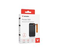 Pocket - SSD - 2 To - porte-clé avec attachement à câble - externe (portable) - M.2 - USB 3.2 Gen 2 (USB-C connecteur) - noir/orange