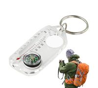 Pocket Survival Compass - Thermomètres de Boussole Keychains | Course de Calibre de température de Survie | Tourneau d'outil de Navigation Portable, randonnée en Plein air Multi-Outil avec Boussole