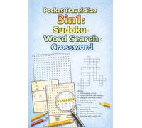 Pocket Travel Size 3in1 Sudoku Word Search Crossword: 4x6 Inches | 110 pages | Solutions Included