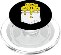 Pocket Yellow Smile Faces Melting Happiness Graphic Designs PopSockets PopGrip pour MagSafe
