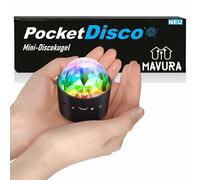 PocketDisco Mini boule à facettes Lumière de fête LED RGB Effet de lumière Contrôle musical DJ