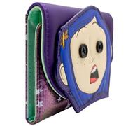 PocketGear Animation Fantastique Sombre Gros Plan Boutons pour Les Yeux Porte-Monnaie/Portefeuille Tri-Fold Poche à Pièces, Porte-ID & Cartes, Violet