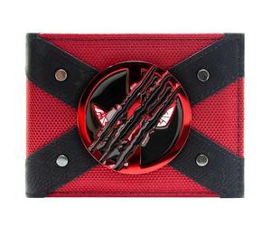 PocketGear Dead Pool et Wolverine Emblème de Fente C'est Quoi Ton Super-Pouvoir Portefeuille Bi-Fold Porte-ID & Cartes, Rouge