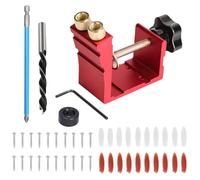 Pockethole - Localisateur incliné à 15 degrés pour menuiserie, avec perceuses, clés, vis, bouchons, guide pour trous angulaires | pour armoires, projets de bricolage, menuiserie et