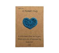 Pockethug Heart - Petite carte en forme de cœur au crochet, charmante artisanale, cadeau compact et attentionné, matériau souple robuste | Mini carte câlin pour mariage, anniversaire, Saint-Valentin