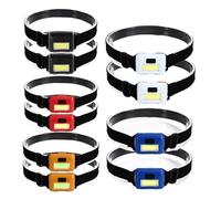 POCKETMAN Lot de 10 lampes frontales COB super lumineuses et légères, étanches, pour camping, extérieur, course de nuit, urgence