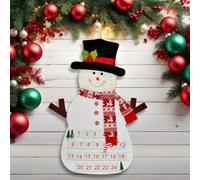 Pockets of Learning Calendrier de l'Avent Merry Christmas vert en forme de sapin | Décoration de vacances festive, suspension murale en tissu | Compte à rebours de Noël en tissu avec 24 décorations en