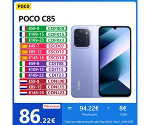 POCO C85 4G,NFC,6.9",MediaTek Helio G81-Ultra,120 Hz,50 MP Caméra,Charge rapide 33W,6000 mAh Green