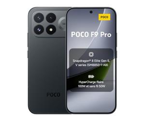 POCO F9 Pro, Smartphone 12+512 Go, Noir, Batterie 6330 mAh, Charge 100 W | Snapdragon® 8 Elite Gen 5, VisionBoost D8, écran AMOLED immersif 6,59", appareil photo IA 200 MP avec OIS