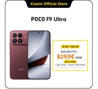 POCO F9 Ultra - 12 Go RAM + 256 Go - Snapdragon 8 Elite Gen 5 - Batterie 8050 mAh - Charge 100W - Rouge