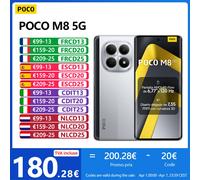 POCO M8 5G,NFC,Snapdragon® 6 Gen 3,Écran Flow AMOLED 6.77" 120 Hz,50 MP Caméra,5520 mAh,IP65 Black
