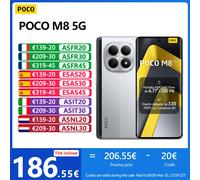POCO M8 5G,NFC,Snapdragon® 6 Gen 3,Écran Flow AMOLED 6.77" 120 Hz,50 MP Caméra,5520 mAh,IP65 Sliver