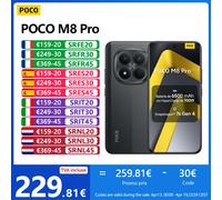 POCO M8 Pro 5G,NFC,Écran AMOLED CrystalRes 1.5K de 6.83",Snapdragon® 7s Gen 4,50 MP Caméra, 6500 mAh Batterie,IP68 Silver
