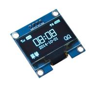 Pocoiau 1.3inch LCD Module 128x64 SPI/I2C 4Pin GND Blue/White Display Design Easy Installation Double Color White/Blue Display Module