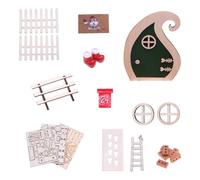 Pocoiau 20 Pièces Maisons De Poupée Miniatures Portes Vacances Ensemble Décoration Noël Résine Bois Projet Créatif Maisons Poupée Accessoires en Bois Résine