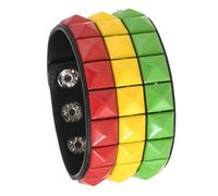 Pocoiau Bracelet réglable en cuir avec clous carrés style punk rock confortable pour une utilisation décontractée Cadeau unisexe Punk, taille unique, Comme décrit