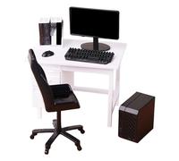 Pocoiau Bureau durable peu encombrant avec hauteur réglable pour dioramas créatifs et amateurs de miniatures, maisons de poupées, accessoires de meubles