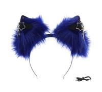 Pocoiau Casque d'oreille d'animal rechargeable activé par le mouvement, alimenté par USB pour les fêtes costumées et les jeux Casque rechargeable USB Casque mobile rechargeable unisexe