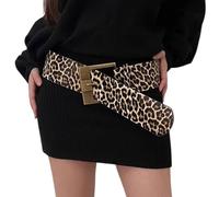 Pocoiau Ceinture Large Imprimée Léopard Mode Tenue Décontracté Réglable Pour Hommes Et Femmes Ceinture De Durabilité