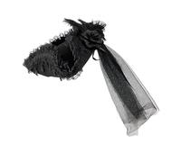 Pocoiau Chapeau de capitaine de pirate victorien avec bordure en dentelle - Décoration en cuir - Accessoire de reconstitution historique