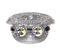 Pocoiau Chapeau steampunk clouté à rivets tendance pour adulte - Casquette plate pour festival de musique, scène, boîte de nuit, boîte de nuit, fête unisexe