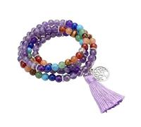 Pocoiau Collier De Perles À Pampilles Colorées avec 108 Perles Prière pour La Pratique Pleine Conscience Et Méditation pour Les Créateurs Tendances