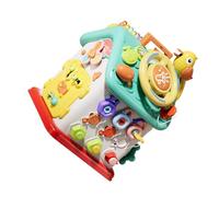 Pocoiau Colorful Interactive 6 Sided Busy Cubes Toy with Sound Module Visual Auditory Stimulation Children Development Six Sided Learning House