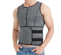 Pocoiau Combinaison De Sauna Pour Hommes Coupe-taille En Néoprène Ceinture Amincissante Gilet Sudation Entraîneur Taille Fermeture Éclair Modelage Du Corps Pour La Graisse Du Ventre Neoprene Sweat
