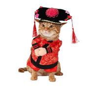 Pocoiau Costume de chat Imperials Dynasties avec broderie délicate en tissu doux facile à porter pour les vacances, le cosplay, les animaux domestiques