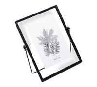 Pocoiau Élégant cadre floral pressé avec bordure en métal double face en verre flottant famille pour affichage de table