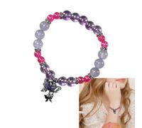 Pocoiau Élégant en Perles De Verre Pendentif Papillon Chaîne À Main pour Les Amateurs De Mode Chaîne D'amitié Faite À La Main en