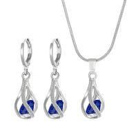 Pocoiau Ensemble De Boucles D'oreilles Et Collier Uniques Avec Zircone Cubique Ensemble De Bijoux À La Mode Pour Femmes Avec D'accent