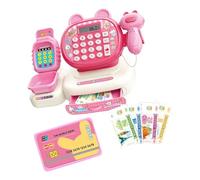 Pocoiau Ensemble De Caisse Supermarché pour avec Scanner Réaliste Outil d'apprentissage Précoce des Mathématiques Et Stockage Compact pour 3 À 6 Ans Caisse Enregistreuse Préscolaire