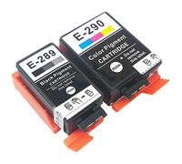 Pocoiau Ensemble de Cartouches de pigments Noirs de 11 ML et de Couleur de 9 ML, Accessoire d ' imprimante à d ' Encre de Remplacement pour WF100 E-289 E-290