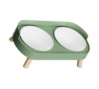 Pocoiau Ensemble de gamelles surélevées pour chats et chiens - Double avec base anti-éclaboussures - Passe au lave-vaisselle