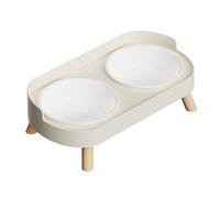 Pocoiau Ensemble de gamelles surélevées pour chats et chiens - Double avec base anti-éclaboussures - Passe au lave-vaisselle