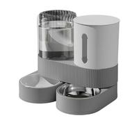 Pocoiau Ensemble de gamelles surélevées pour chien anti-fuite - Distributeur amovible en métal - Design gain de place - En acier inoxydable - Avec eau et nourriture amovibles