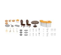 Pocoiau Ensemble De Meubles Miniatures Détaillés À L'échelle 1/12 avec Accessoires pour Maisons Poupée Décorations Salle Bain/Cuisine/Salon/Chambre À Coucher Ensemble D'affichage Scène Miniature