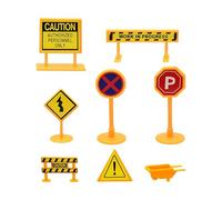Pocoiau Ensemble De Panneaux Circulation Miniatures pour Jouets Construction Routes 8 Pièces Petit Panneau Maison Poupée Activités Créatives Planification Urbaine Accessoires