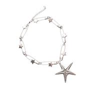 Pocoiau Fashionable Adjustable Star With Pin Charm Necklace Papers Clip Designs For Casual Or Formal Outfits Trendy Star And Pin Pendant Jewelry
