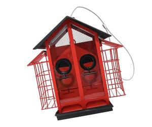 Pocoiau Fournisseur d'oiseaux soigné à double paroi à courant continu résistant à grande hauteur de lancer une chambre en pierre et fond amovible pour un entretien simple avec crochet