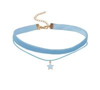 Pocoiau Gothic Double Couches Velvet Chain Chaîne Femmes Neck Chain Neck En Forme De Suspension Collier Fashion Collier Punk Jewelry Femmes Deux Rangées De Cou Colli