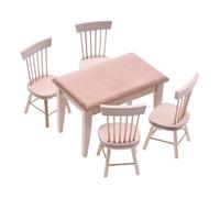 Pocoiau Handcrafts Ensemble table et chaise miniatures en bois pour maisons de poupées, jeux créatifs et salle à manger Accessoires de présentation pour maisons de poupée en bois