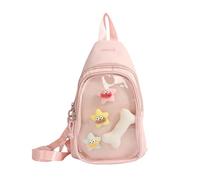 Pocoiau Itabag Slings Backpack Shoulder Bag Travel Hiking Chest Daypack Anime Display for Party Shopping Transparent Convertible Bag