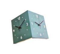 Pocoiau Light Double Sided Wall Clock Corner Mounted Battery Operated for Home Decor Double Sided Corner Wall Clocks for Living Room Decors