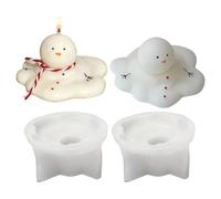 Pocoiau Lot de 2 bonhommes de neige fondants en silicone pour créer un beau bonhomme de neige fondant, idéal pour les loisirs artistiques et les cadeaux
